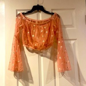 see through floral sweater